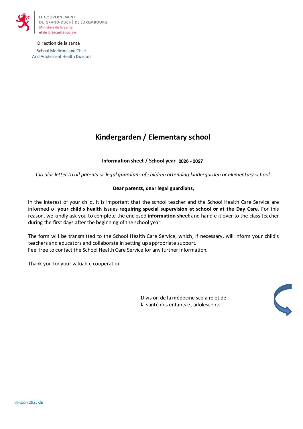 Fiche de renseignement 2026-anglais &Info Datenschutz